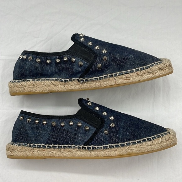 NWOB. ASH EU39 Zest Dark Denim Silver Studded Espadrilles Slip On. - Picture 7 of 10